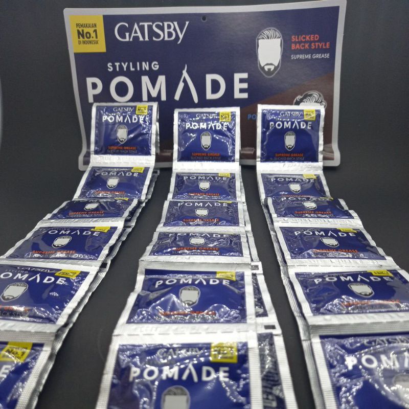 1 renceng GATSBY styling pomade sachet minyak rambut