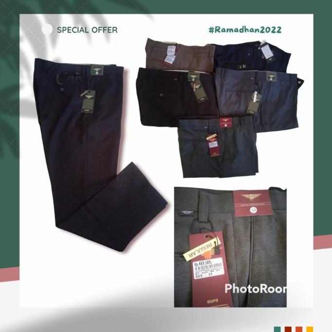 Celana Bahan Gufo Pria Formal Regular Standar Kantor Original