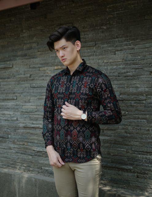 Juragandistro Kemeja Pria Panjang Batik Songket Terlaris Best Seller