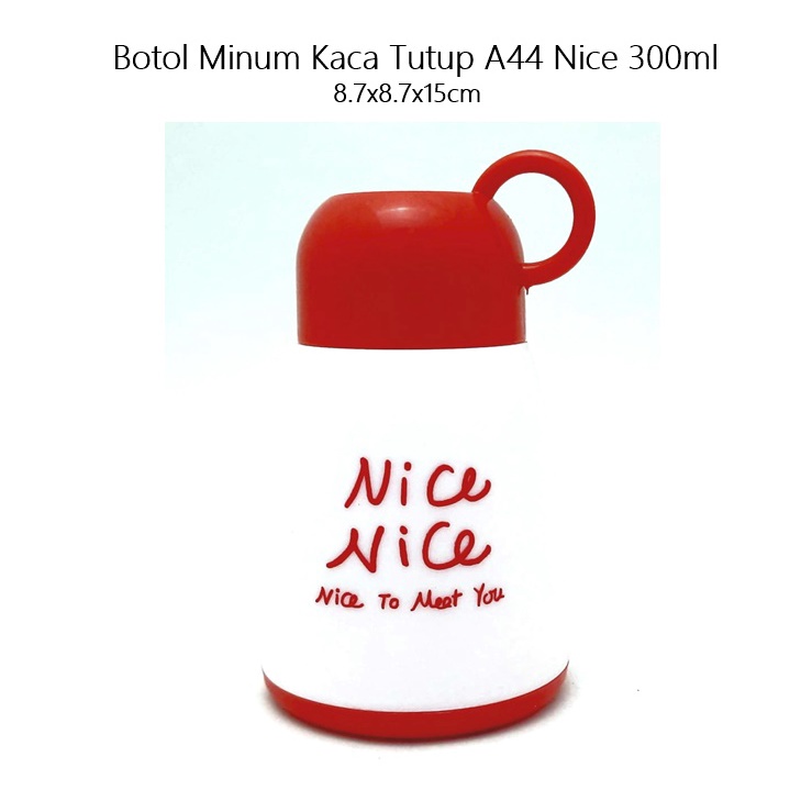 Botol Minum Kaca Tutup A44 Nice 300ml