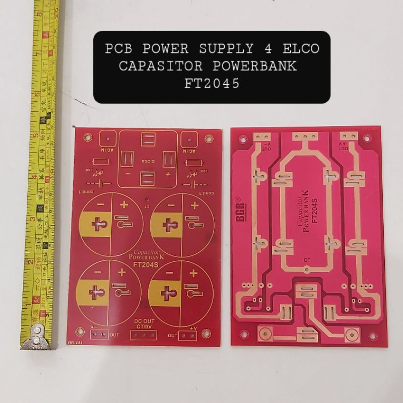 Papan PCB 4 Elco Elko PSU CAPACITOR POWERBANK BELL FT-204S