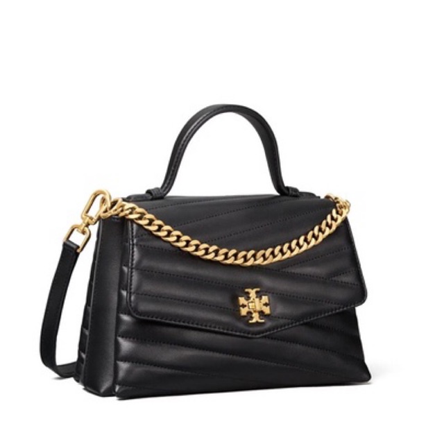 tory burch tb kira chevron black top handle
