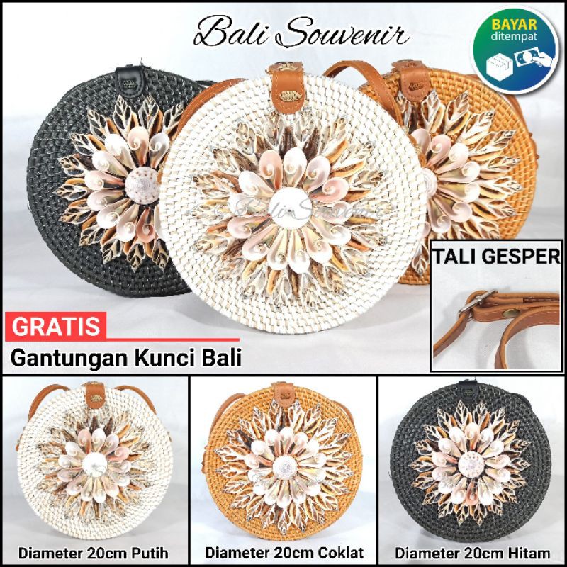 Tas Rotan Bulat Original PREMIUM Grade, Kerang Asli ...