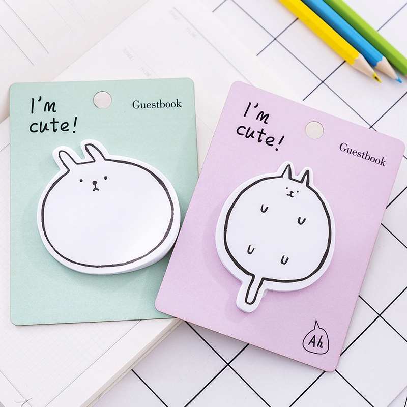 3pcs 30 Sheets Kawaii Animal Shape Memo Pads Sticky Notes Planner Stickers Office School Supplies