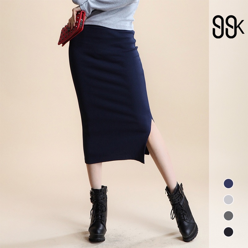 Casual Bodycon Slip Knit Midi Rok Skirt 2128