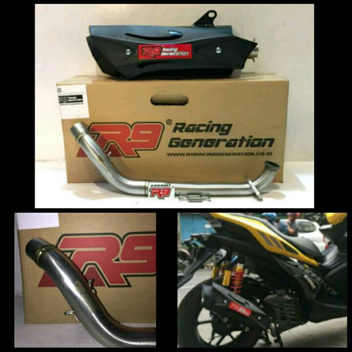 knalpot racing yamaha AEROX 155 merk R9 misano