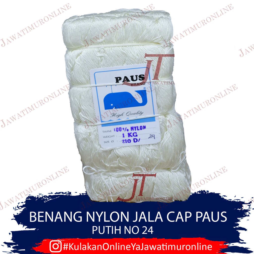 Benang Nilon - Benang Jahit Jala cap PAUS 24 Putih - Benang Nylon Jala