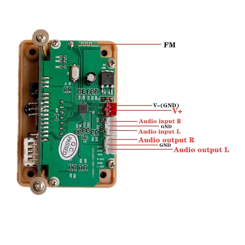 Digital Audio Player Power Amplifier Board Bluetooth 5.0 8-26V TPA3110 30W+30W - XH-A232 - Black