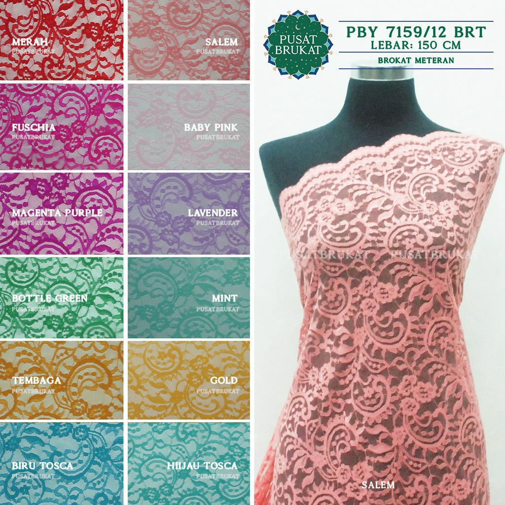 KAIN BROKAT / BAHAN KEBAYA BRUKAT BRIGHT - RHEA PBY 7159/12 BRT LEBAR 150CM-  [harga per 0.5m]