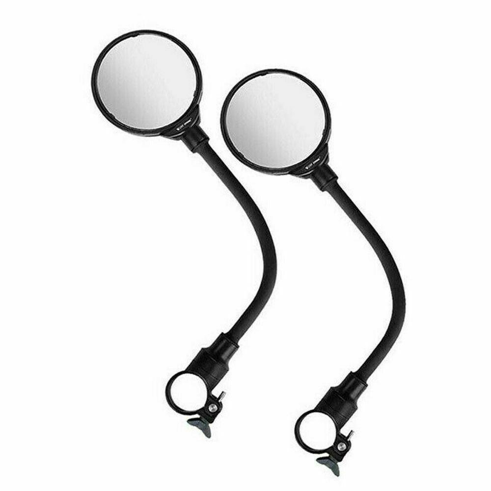 Kaca Cermin Sepeda Flexible Populer360° Stang Sepeda Rotate Black Side Retroreflector