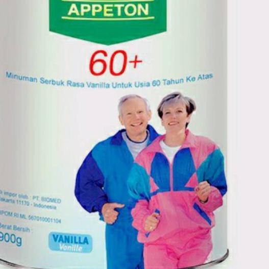 

Terlaris - Susu appeton 900gr manula 60+ Vanilla penambah berat badan / susu gemuk orang tua