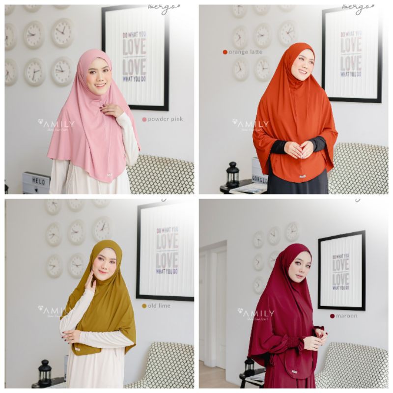 Bergo Izy Non Pad Jilbab Instan Mom Couple Kids by Amily Hijab