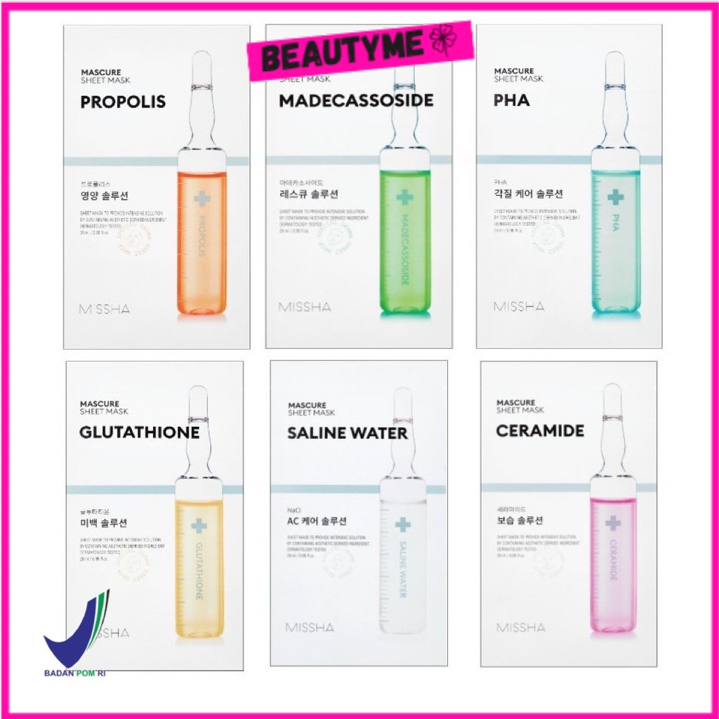 MISSHA Mascure Solution Sheet Mask Masker Wajah Korea Melembabkan Mencerahkan Kulit Lembut Kenyal