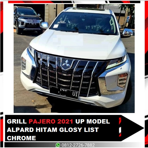 GRILL PAJERO 2021 UP MODEL ALPARD HITAM GLOSY LIST CHROME