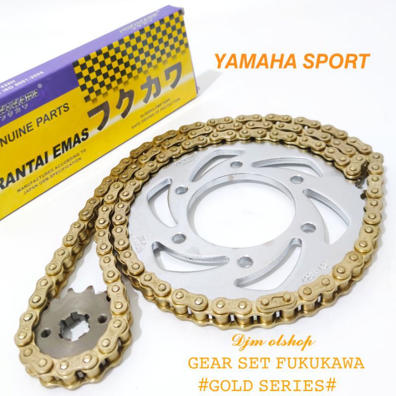 GEAR SET/GEAR PAKET RANTAI GOLD FUKUKAWA 428H JAPAN QUALITY VIXION NEW SCORPIO R15V1 V2 V3 BYSON DLL