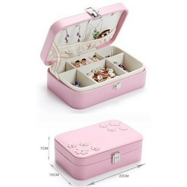 KP034 Kotak Tempat Perhiasan Cincin Kalung Gelang Leather Jewerly Box