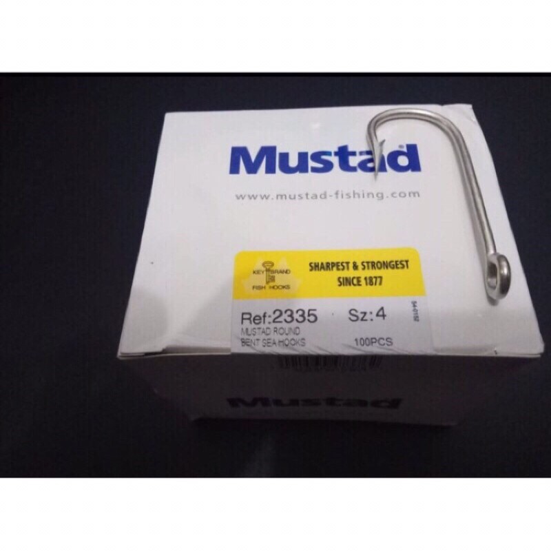 Mata Pancing Kail Mustad Round Bent Sea Hooks Tipe 2335 No 4 Dijual Per Kotak Isi 100pcs