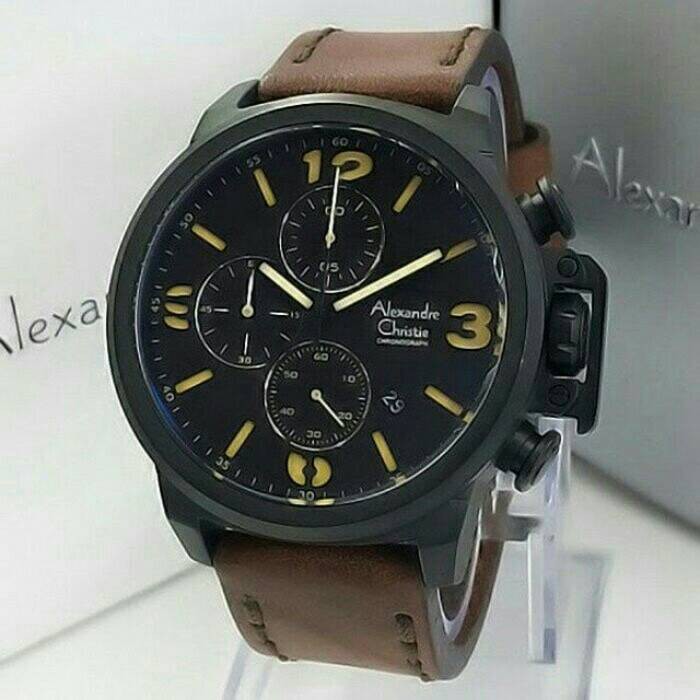 Jam Tangan Pria Alexandre Christie Ac 6280 / 6280MC Brown Leather