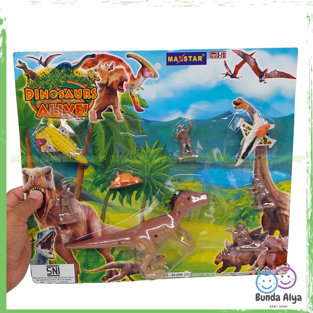 Set Mainan Dinosaurus set 1 Dinosaurus 2 Pesawat 1 Bendera dan 4 Army Set Mainan Perang Figur  Seru Anak Set Lengkap Mainan Perang Dino Anak