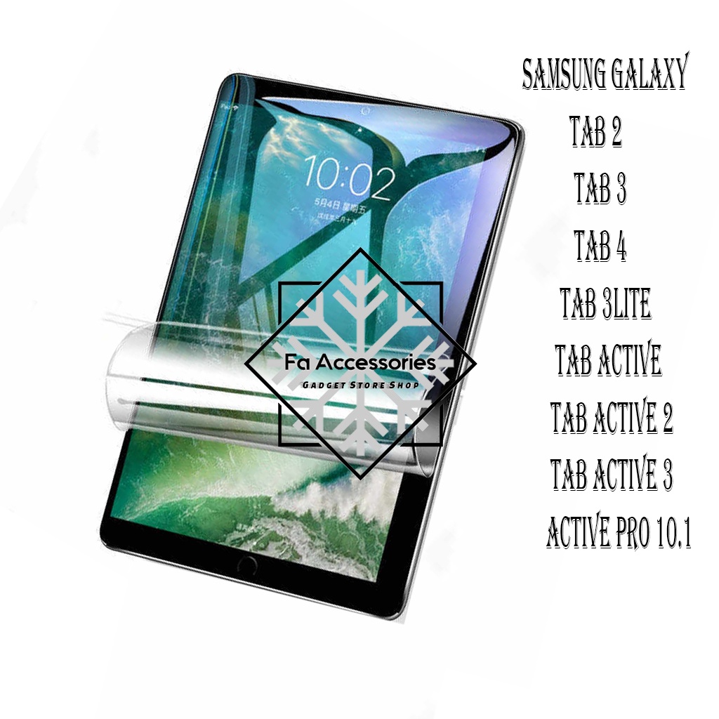 FA ANTI GORES JELLY HYDROGEL SAMSUNG GALAXY TAB ACTIVE 2 3 4 3LITE LITE PRO FULL SCREEN PROTECTOR