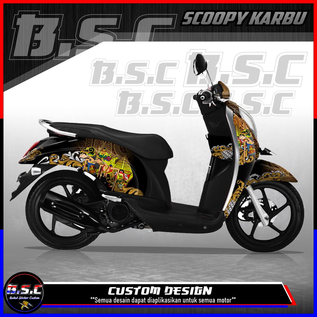 Sticker Decal FULL BODY Scoopy Karbu Scoopy Old Motif Culture Wayang
