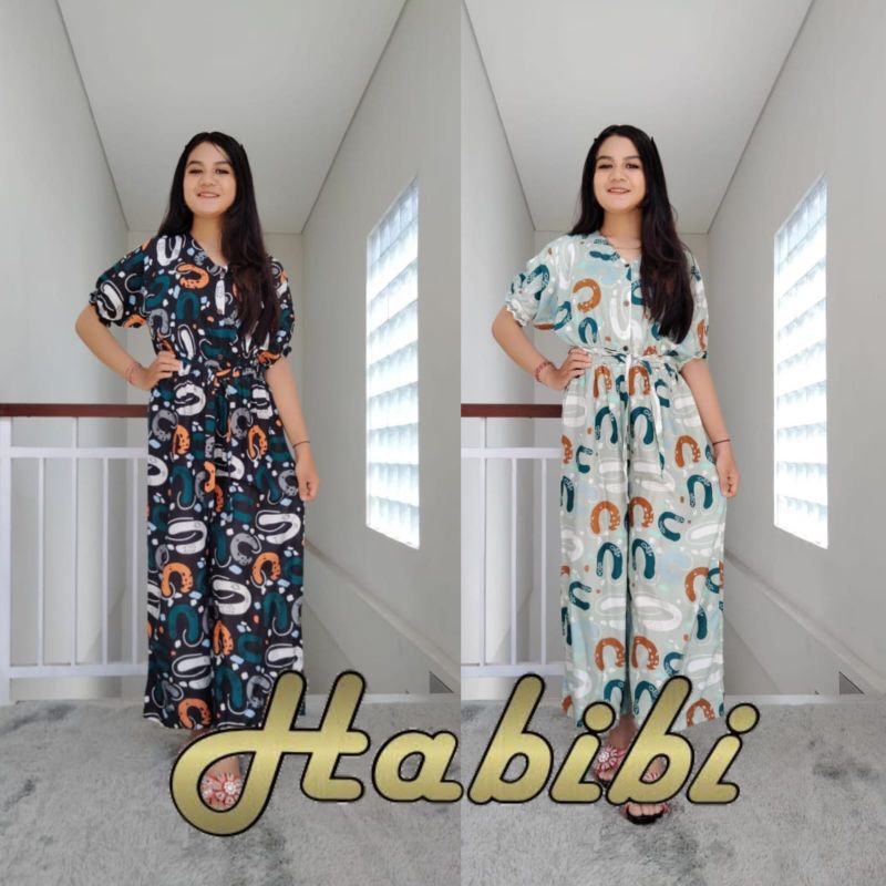 Jumpsuit Set Motif Mochi Rayon Super Premium Terbaru Busui Limited Casual Bahan Adem Jumpsut Jamsut 
