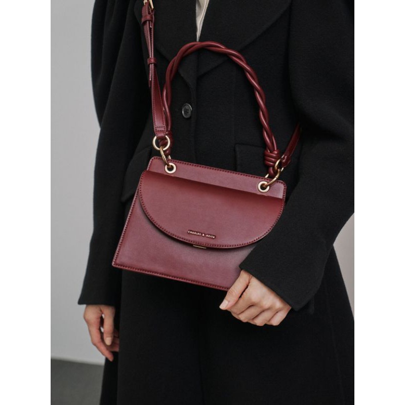 CK Twist Top Handle Front Flap Bag