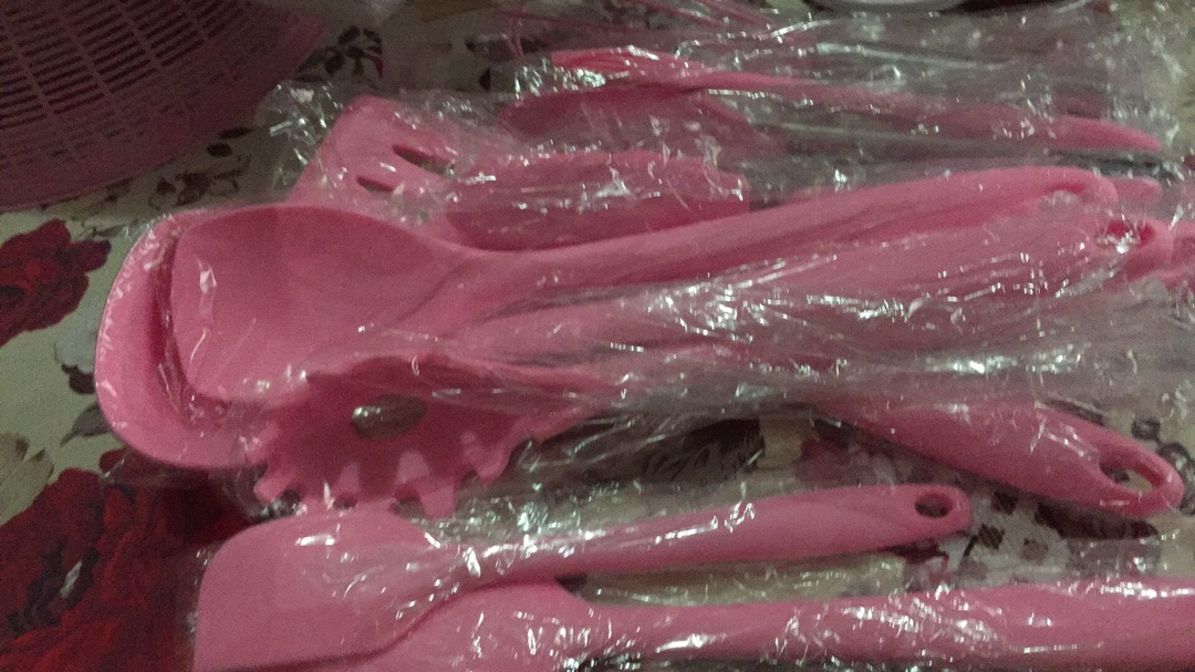 Set Dapur Silicone 10pcs Pink Silikon Spatula Turner Set Paket 10in1 Alat Masak Kitchen Utensils