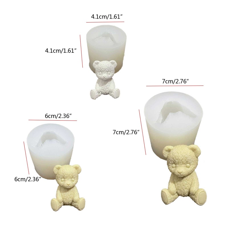 Siy Cetakan Silikon Bentuk Beruang 3D Untuk Membuat Perhiasan