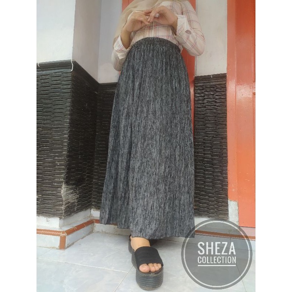 ROK PLISKET LIPATAN BESAR MOTIF SERAT KAYU//ROK PLISKET MOTIF PREMIUM