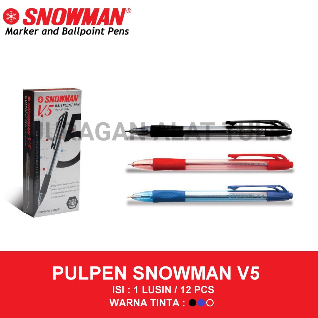 

PULPEN SNOWMAN V5 HITAM/BIRU/MERAH