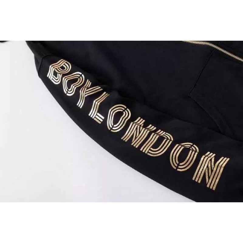 BOY28 SWEATER HOODIE BOY LONDON GOLD ZIPPER ULAR IMPORT PRIA WANITA ASIA EROPA KOREA AMERIKA