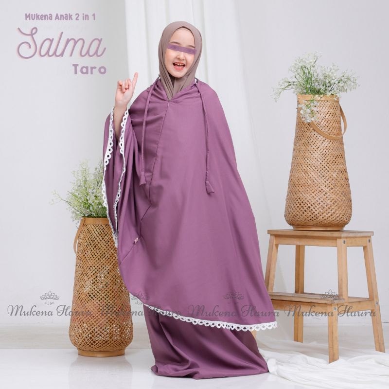 Mukena 2in1 Anak Salma Katun Polos Traveling