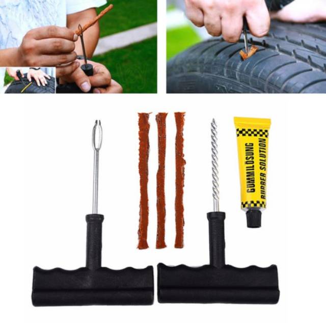 Alat Tambal Ban Tubles Lem Cacing Tubeless - 6 PCS 6PCS PVC Tubeless Repair Kit Set