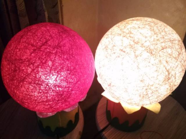 Lampion Benang Polos Hiasan Dekorasi Indoor