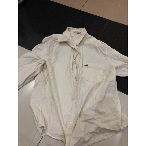 kemeja crocodile wanita original broken white