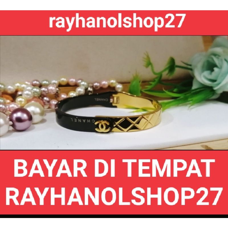 NEW TERBARU RO-27 GELANG TANGAN TITANIUM WANITA MOTIF PILIHAN LAPIS EMAS ANTI KARAT