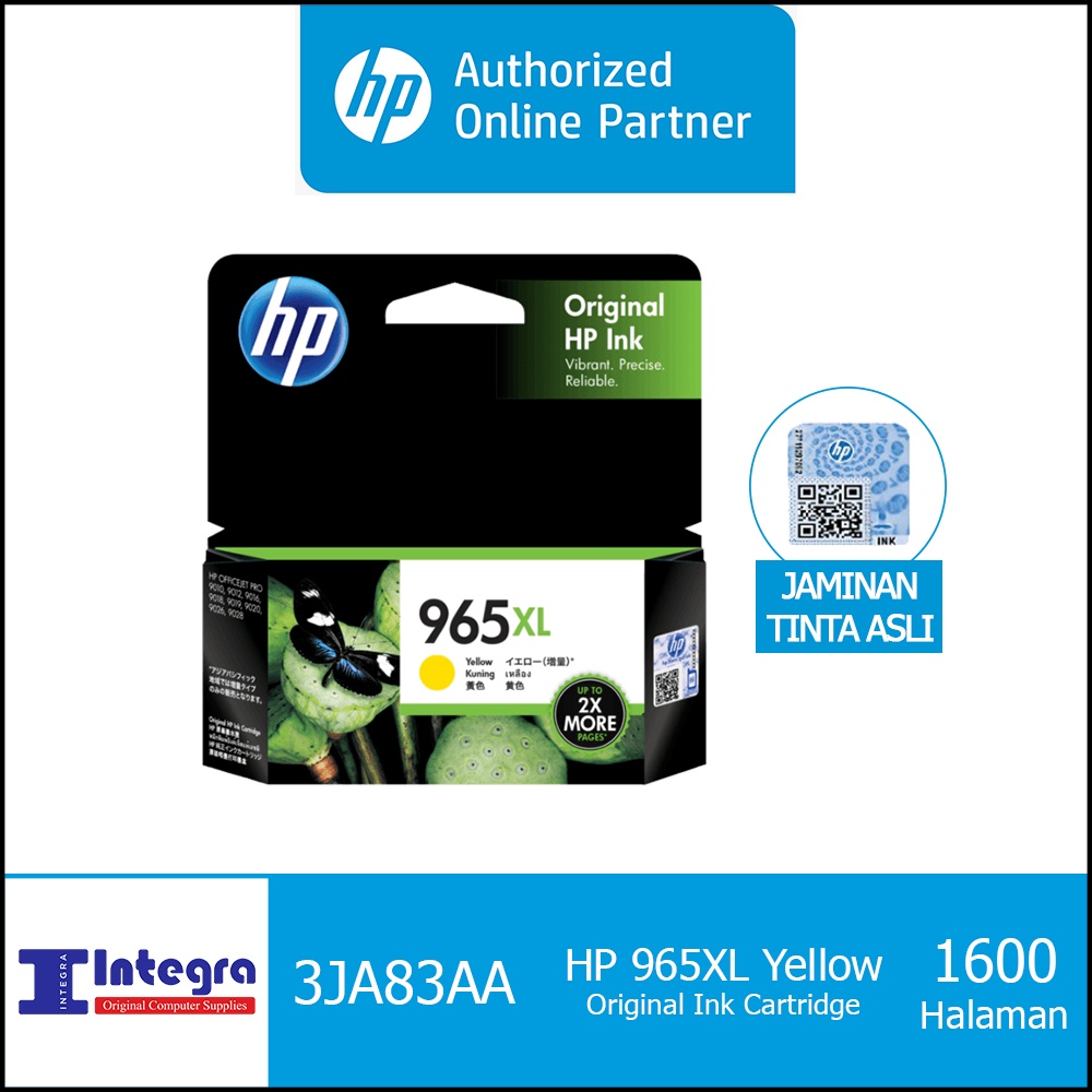 Tinta HP 965 XL Yellow Original Cartridge - 3JA83AA - Printer HP Officejet 9010 &amp; 9020