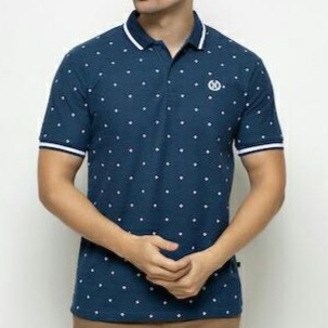 100% Original Nevada Polo Shirt Pria Equal Print - Biru