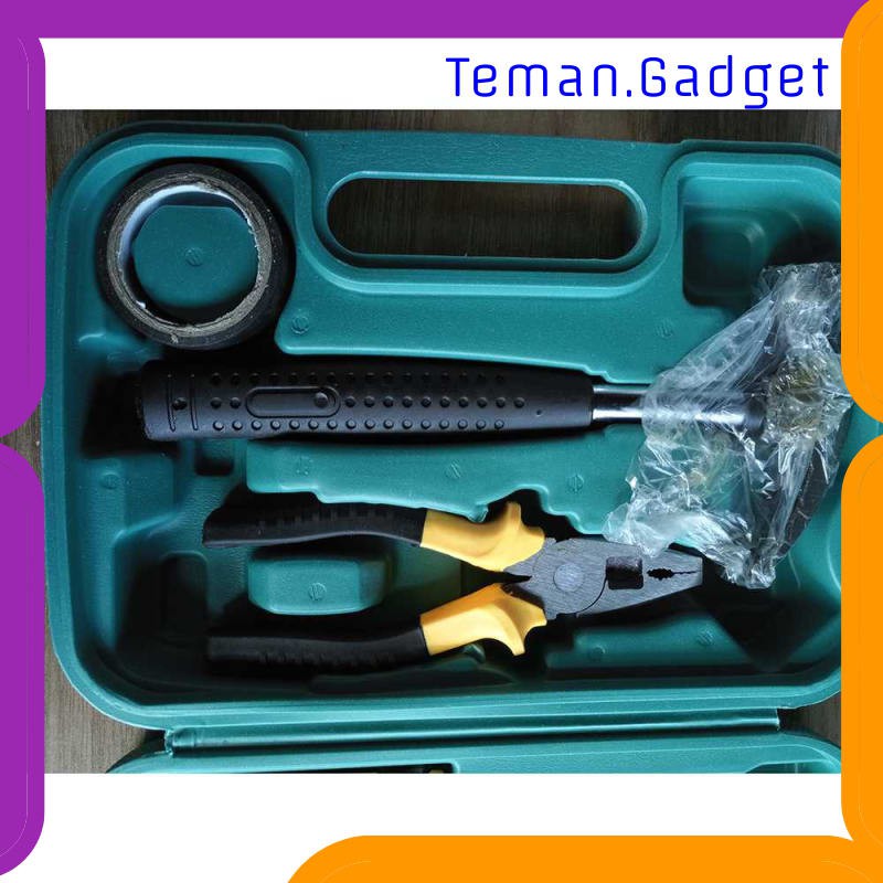 TG-DE060 OnnFang Alat Set Perkakas Palu Tang Obeng Cutter Meteran 8 in 1 PE-HD1