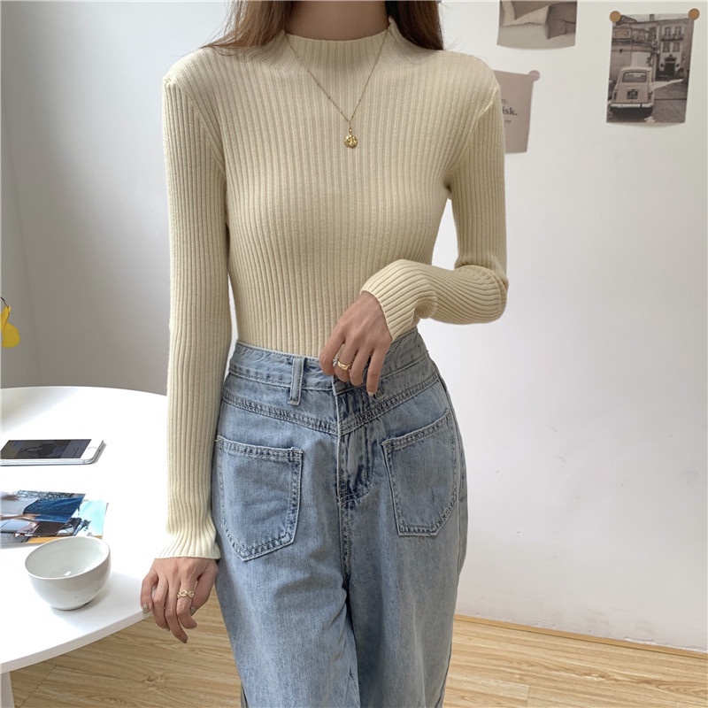 [chaoo.id] korean style Casual rajut Crop Top/Korean style knit sweater