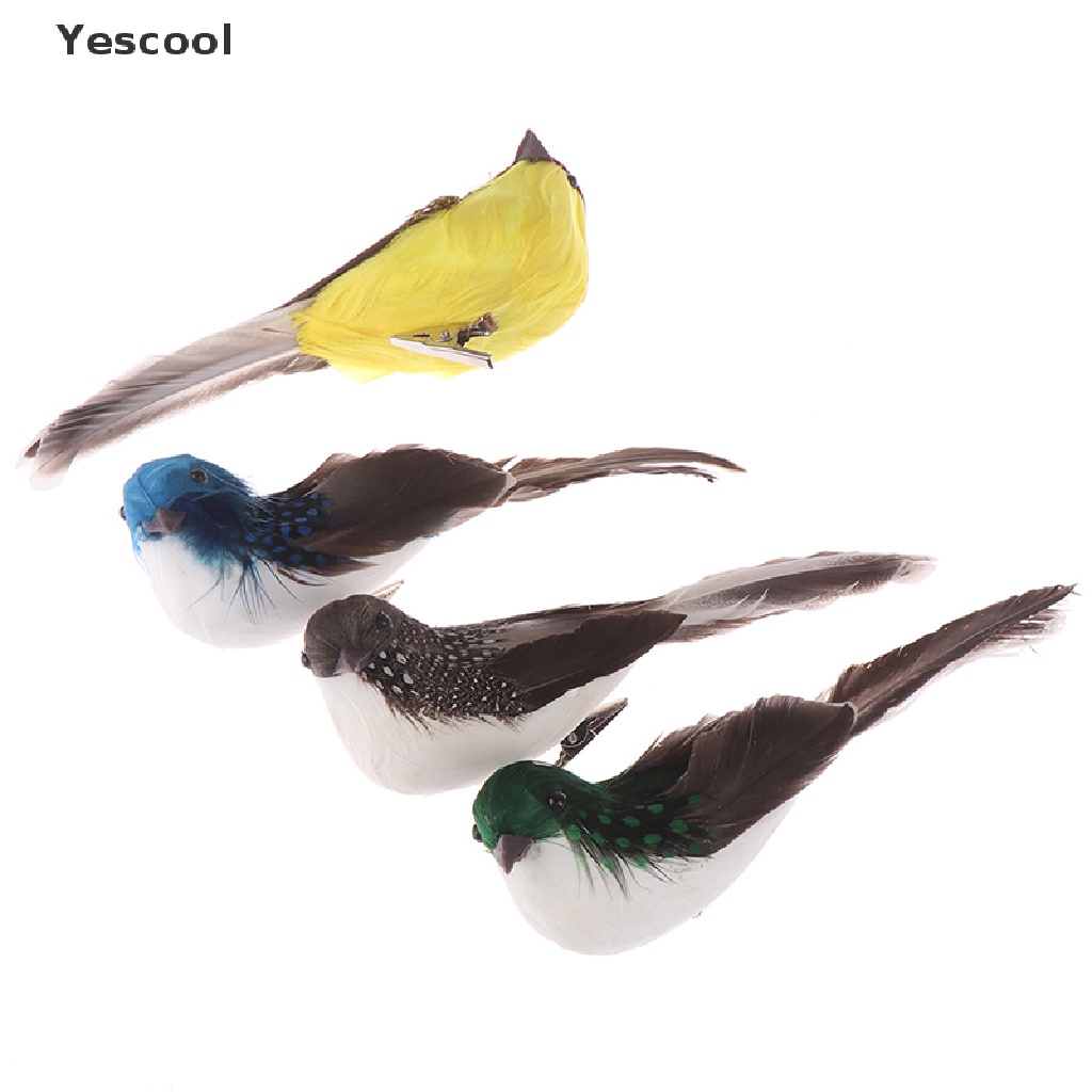 Yescool Burung Merpati Imitasi Mini Bahan Busa + Bulu Untuk Dekorasi Pernikahan / Taman