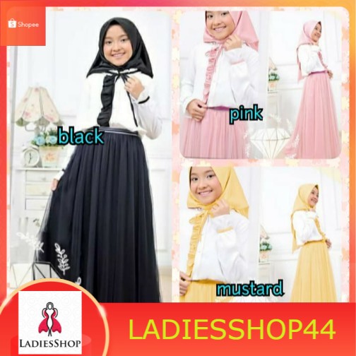 Baju Gamis Muslim Anak Katun Kaos  Adem Usia Umur 5 6 7 8 9 