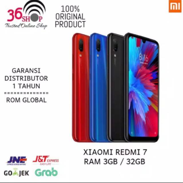 Xiaomi Redmi 7 Ram 3/32 GB [ 100% Ori - Rom Global ] Garansi 1 Tahun