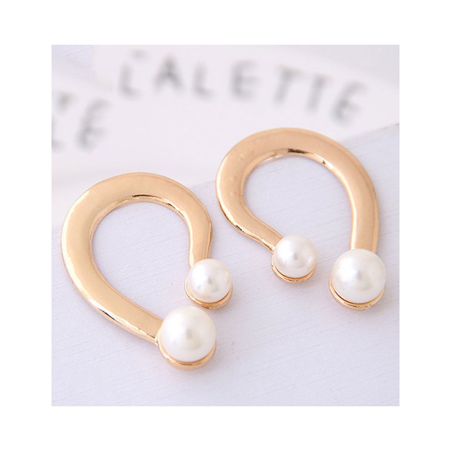 LRC Anting Tusuk Fashion Gold Color Metal Question Mark Stud A57310