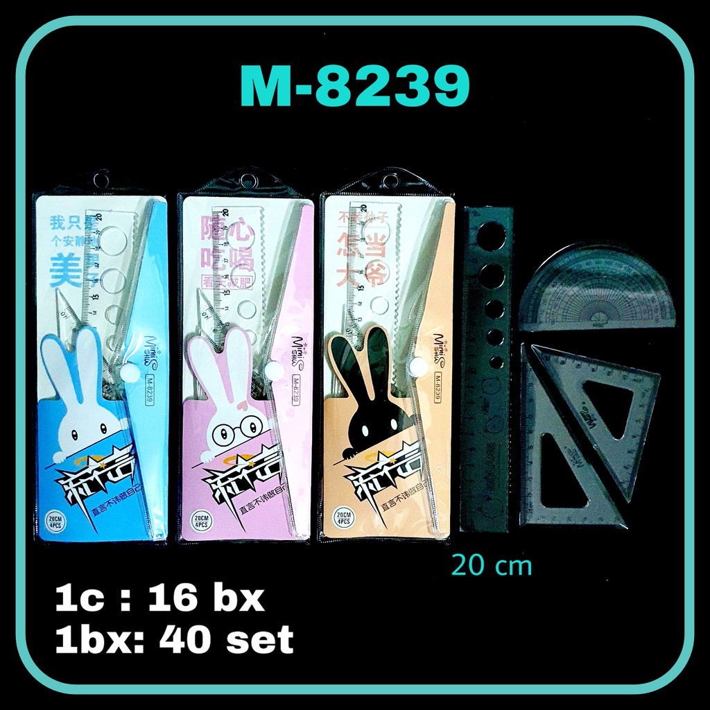 

ILP Penggaris Set 20cm M-8239 / Penggaris / Penggaris Segitiga