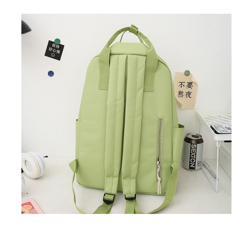 TB-64 set 4 pcs tas wanita ransel sekolah kampus pouch canvas bag import korea jepang