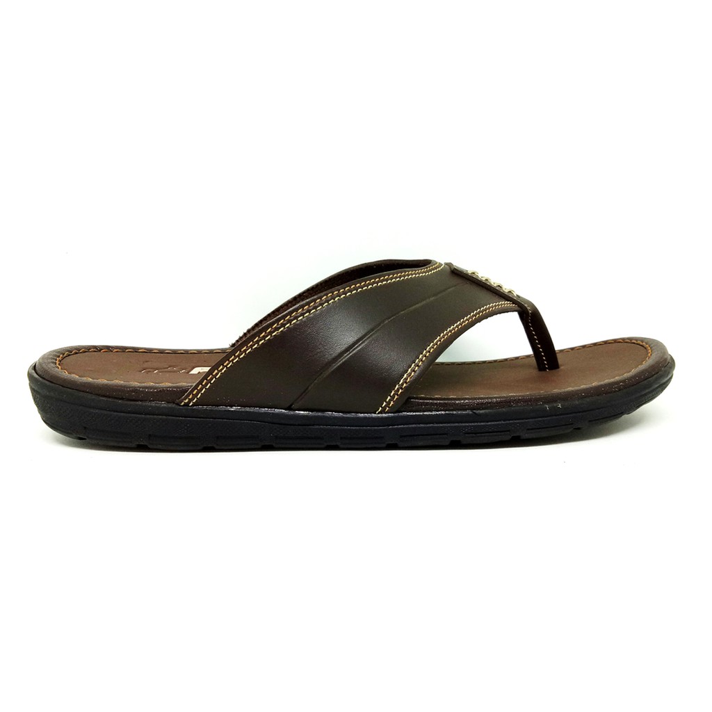FIURI - Sandal Japit Coklat - Sandal Pria - Sandal Casual - Sandal Pria Kulit - Sandal Pria Dewasa