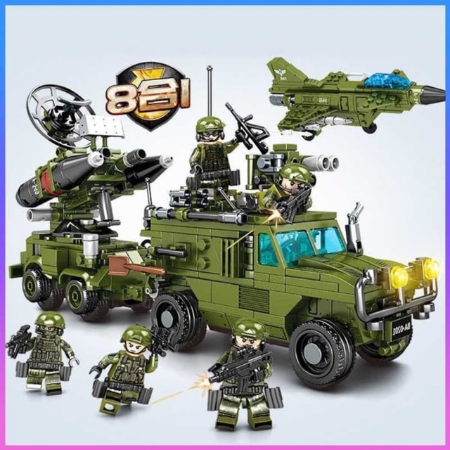 Sembo Block 105201 - 105208 Iron Blood Heavy Equipment 8 in 1 Army