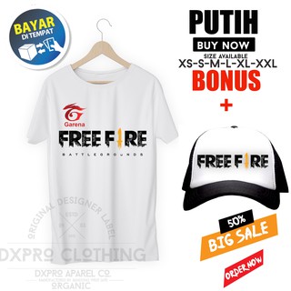  Kaos  Baju  FREE  FIRE  GARENA DEPAN BONUS TOPI Shopee Indonesia